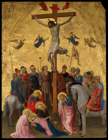 Poster premium fine art fabriqué en France ou toile imprimée haut de gamme. La crucifixion. Fra Angelico est un artiste italien de la première moitié du XVème siècle...