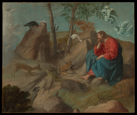 Impression d'art sur toile et affiche encadrée made in France. Christ dans le désert...