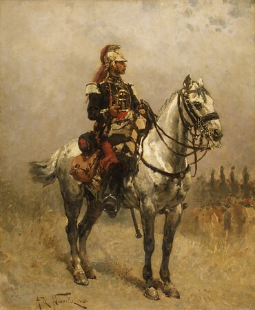 Affiche encadrée ou tirage d'art sur toile 100% français. Un cavalier...