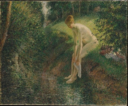 Tirage d'art made in France sur toile ou affiche encadrée. Baigneuse dans les bois...