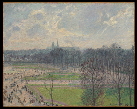 Impression d'art française sur toile ou poster encadré. Le Jardin des Tuileries un après-midi d'hiver...
