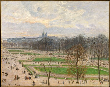 Toile d’art fabriquée en France ou affiche encadrée. Le Jardin des Tuileries un après-midi d'hiver...