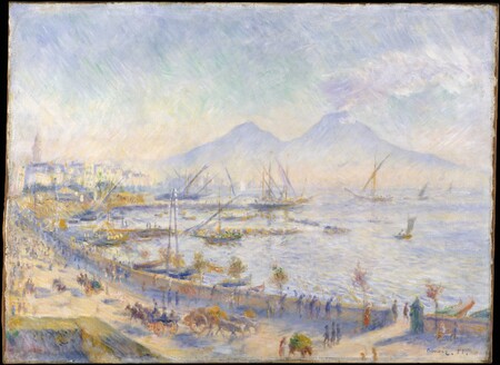 Poster encadré fabriqué en France ou toile d’art imprimée. La baie de Naples. Cette toile de Renoir est une vue de la baie de Naples, peinte depuis le balcon de son hôtel...