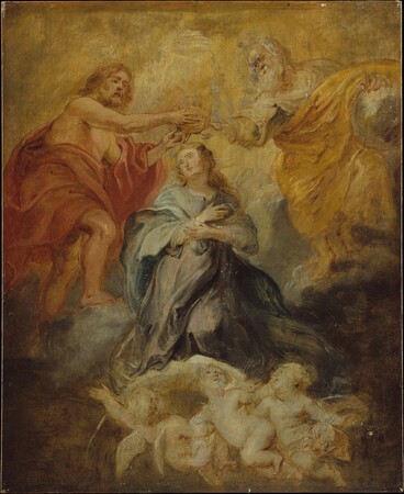 Affiche encadrée fine art ou toile imprimée made in France. Le couronnement de la Vierge...