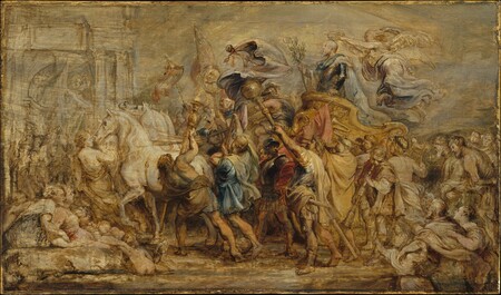 Impression fine art haut de gamme made in France sur toile ou affiche encadrée. Le triomphe d'Henri IV. Cette oeuvre de Rubens dépeint Henri IV (1553-1610), ancien roi de France...