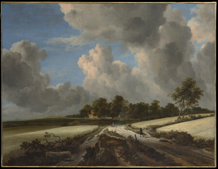 Affiche encadrée fine art en France ou toile imprimée. Champs de blé. Vingt-sept vues de champs par Ruisdael survivent aujourd'hui...