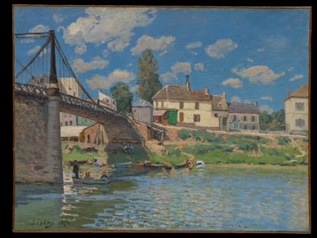 Affiche encadrée haut de gamme fabriquée en France ou toile d’art. The Bridge at Villeneuve-la-Garenne...