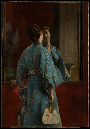 Toile d’art made in France imprimée premium ou affiche encadrée. La robe japonaise. Alfred Stevens est un peintre belge du XIXème siècle...
