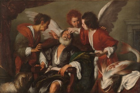Impression fine art française de qualité sur toile ou poster encadré. Tobias guérit la cécité de son père...