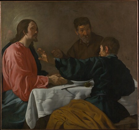 Affiche encadrée haut de gamme made in France ou toile fine art premium. Le souper à Emmaüs. Ce tableau de Velasquez est une nouvelle fois une représentation religieuse...