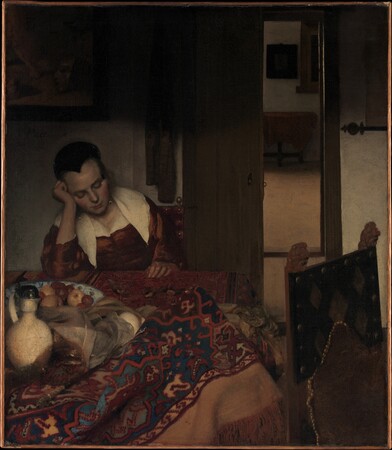 Toile premium made in France fine art ou affiche encadrée. Une jeune fille assoupie...