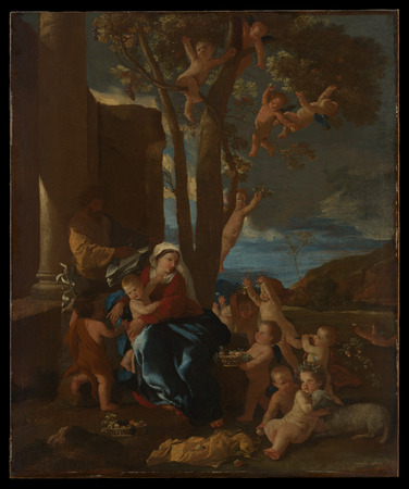 Toile fine art haut de gamme made in France ou affiche encadrée. La Sainte Famille avec saint Jean-Baptiste...
