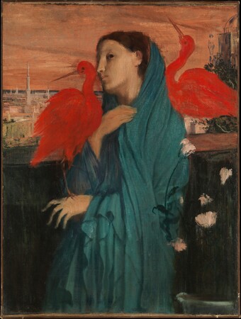 Affiche fine art encadrée premium made in France ou toile imprimée. Jeune femme avec Ibis...