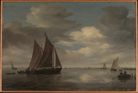 Toile fine art haut de gamme fabriquée en France ou affiche encadrée. Bateaux de pêche sur une rivière...