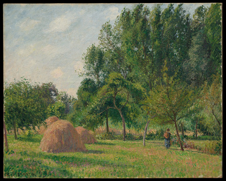 Poster premium made in France fine art ou toile imprimée. Meules De Foin, Matin, Éragny...