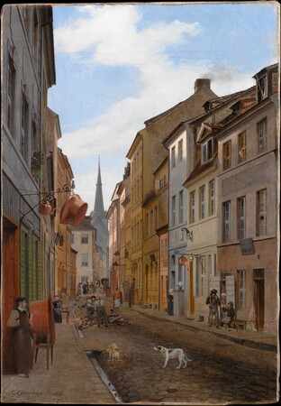 Toile d’art imprimée haut de gamme made in France ou affiche encadrée. Rue paroissiale à Berlin...