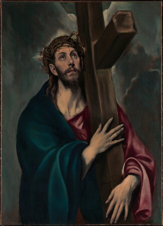 Affiche encadrée premium fine art fabriquée en France ou toile d’art. Christ portant la croix. Cette oeuvre de Le Greco est un tableau religieux, plus précisément du Christ...