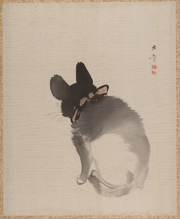 Affiche encadrée premium fine art fabriquée en France ou toile d’art imprimée. Chat vu de dos...