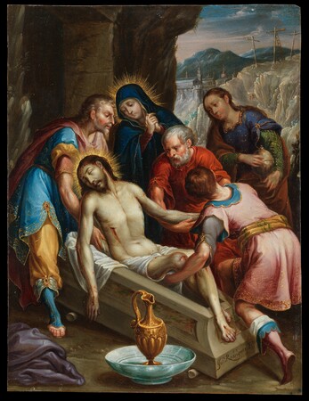 Poster encadré ou toile HD imprimée fabrication française. La mise au tombeau du Christ. Juan Rodriguez Juarez est un artiste originaire de Nouvelle-Espagne (Mexique actuel)...