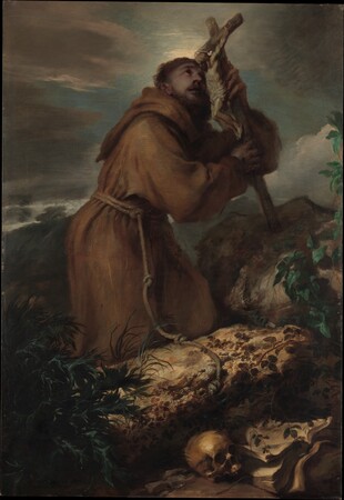 Toile d'art imprimée ou affiche encadrée origine France. Saint François en extase...