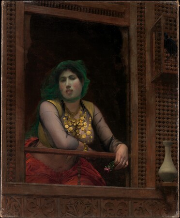 Tirage d'art made in France sur toile ou affiche encadrée. femme, à, a, balcon...
