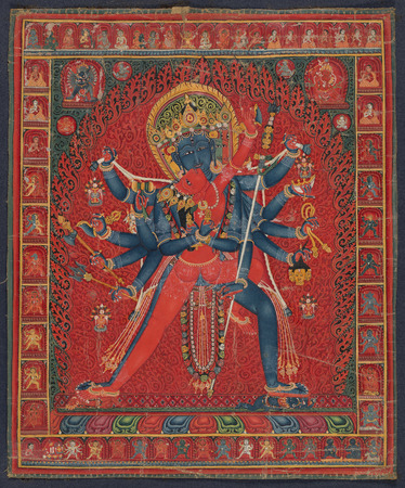 Impression de poster encadré ou toile d’art made in France. Chakrasamvara et épouse Vajravarahi...