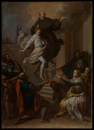 Impression d'art française sur toile ou poster encadré. Un miracle de saint Joseph de Cupertino (1603-1663)...