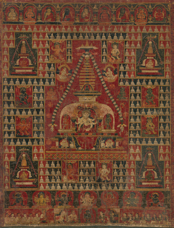 Toile made in France ou affiche encadrée fine art. Ushnishavijaya intronisé dans le ventre d'un stupa...