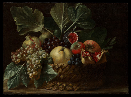 Toile d’art made in France ou affiche encadrée fine art. Corbeille de fruits...