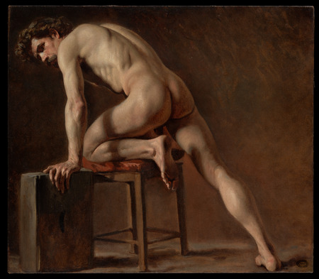 Impression fine art made in France ou affiche encadrée. Étude d'un homme nu...