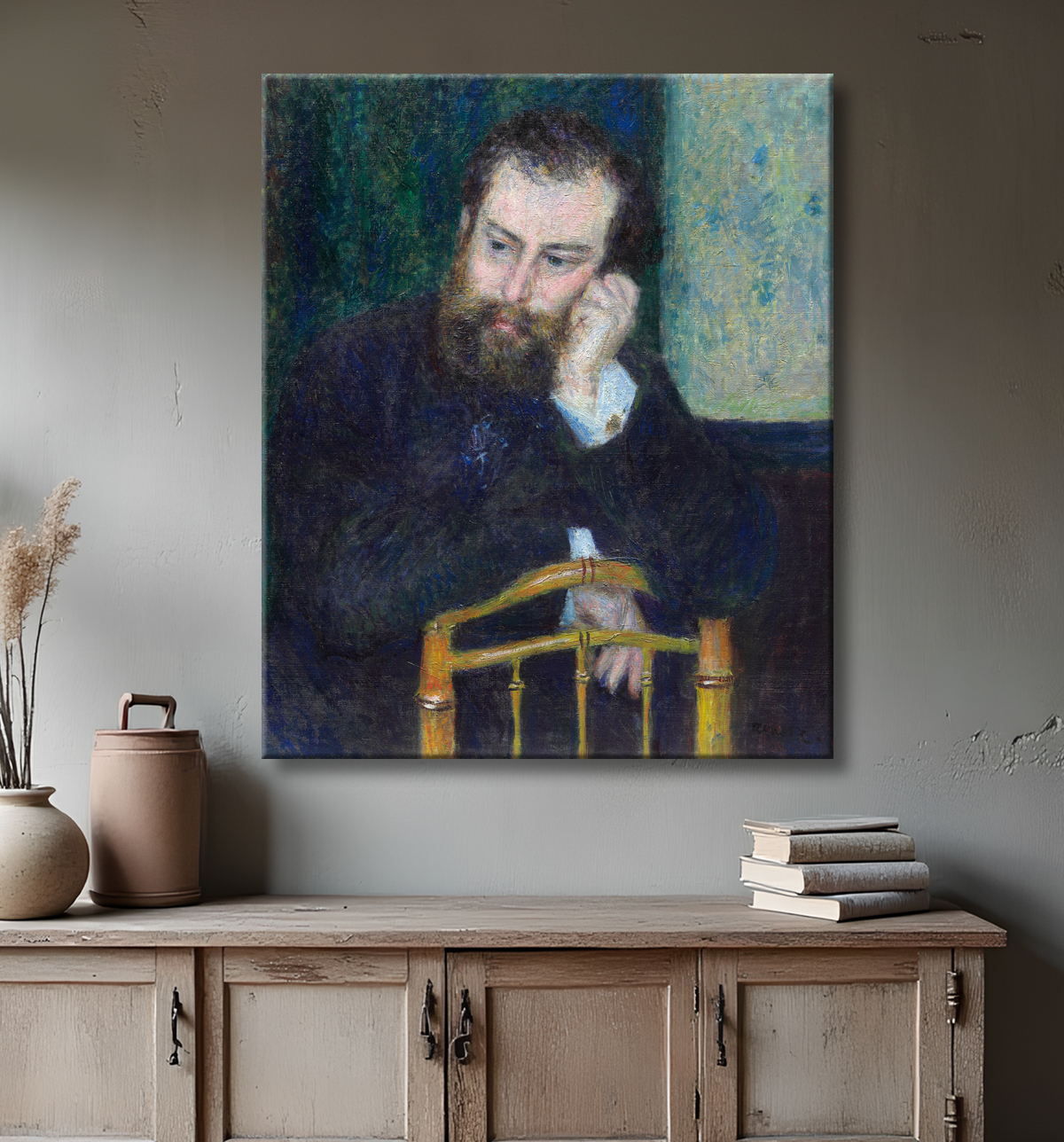 Portrait d'Alfred Sisley par Renoir | Reproduction avec decor