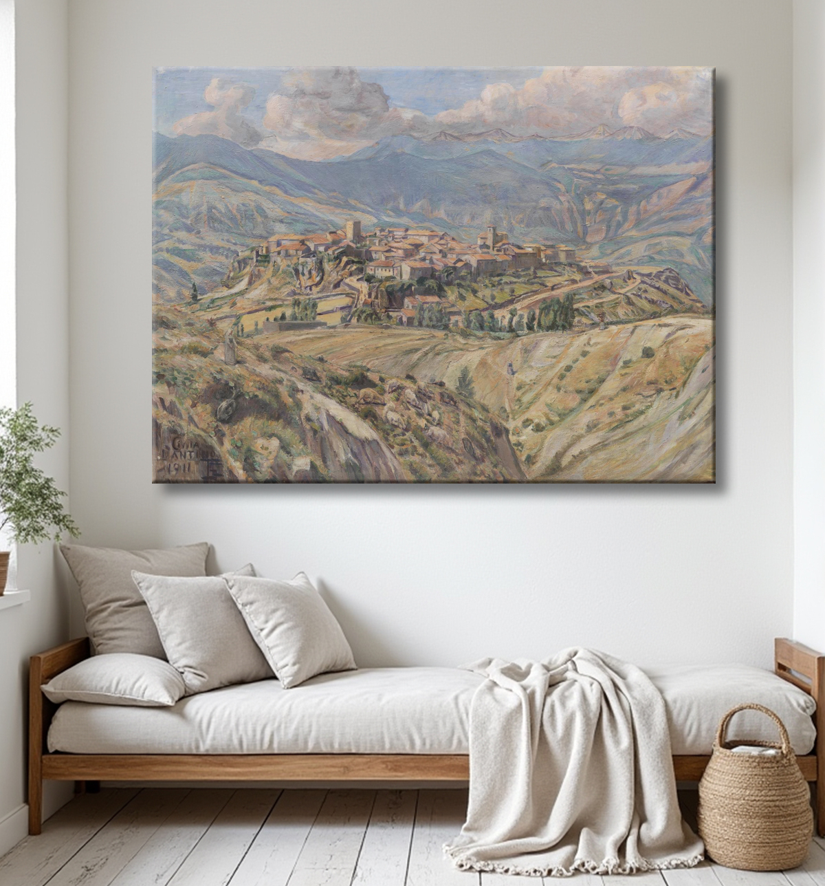 Cività d'Antino dans les Abruzzes, P. S. Christiansen avec decor