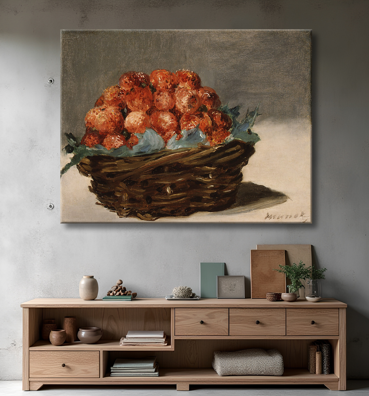 Reproduction Des fraises de Edouard Manet avec decor