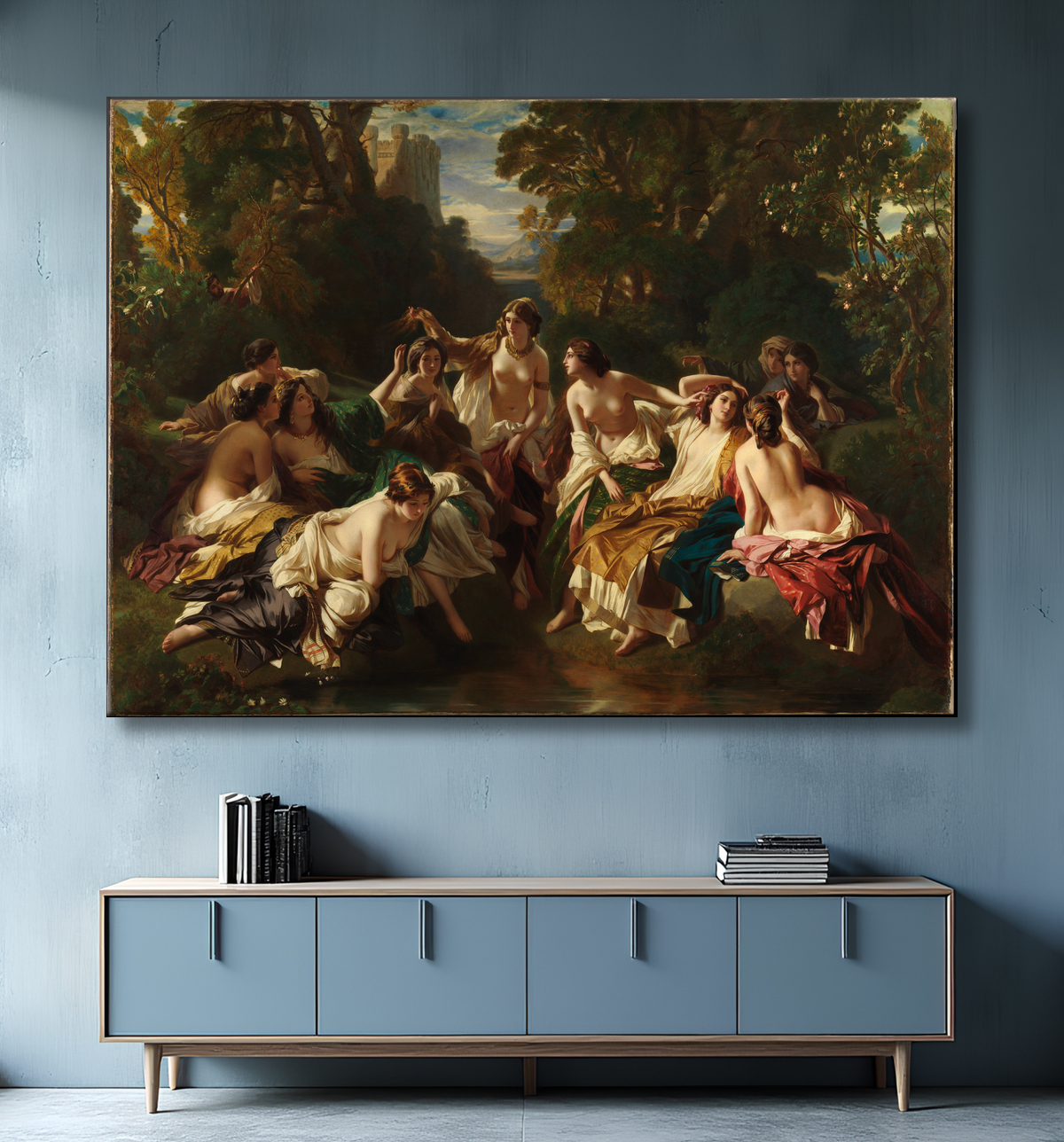 Reproduction d’art sur toile ou poster encadré 100% français. Florinda. Ce tableau représente un épisode de la légende de Roderick, le dernier roi des Wisigoths espagnols...