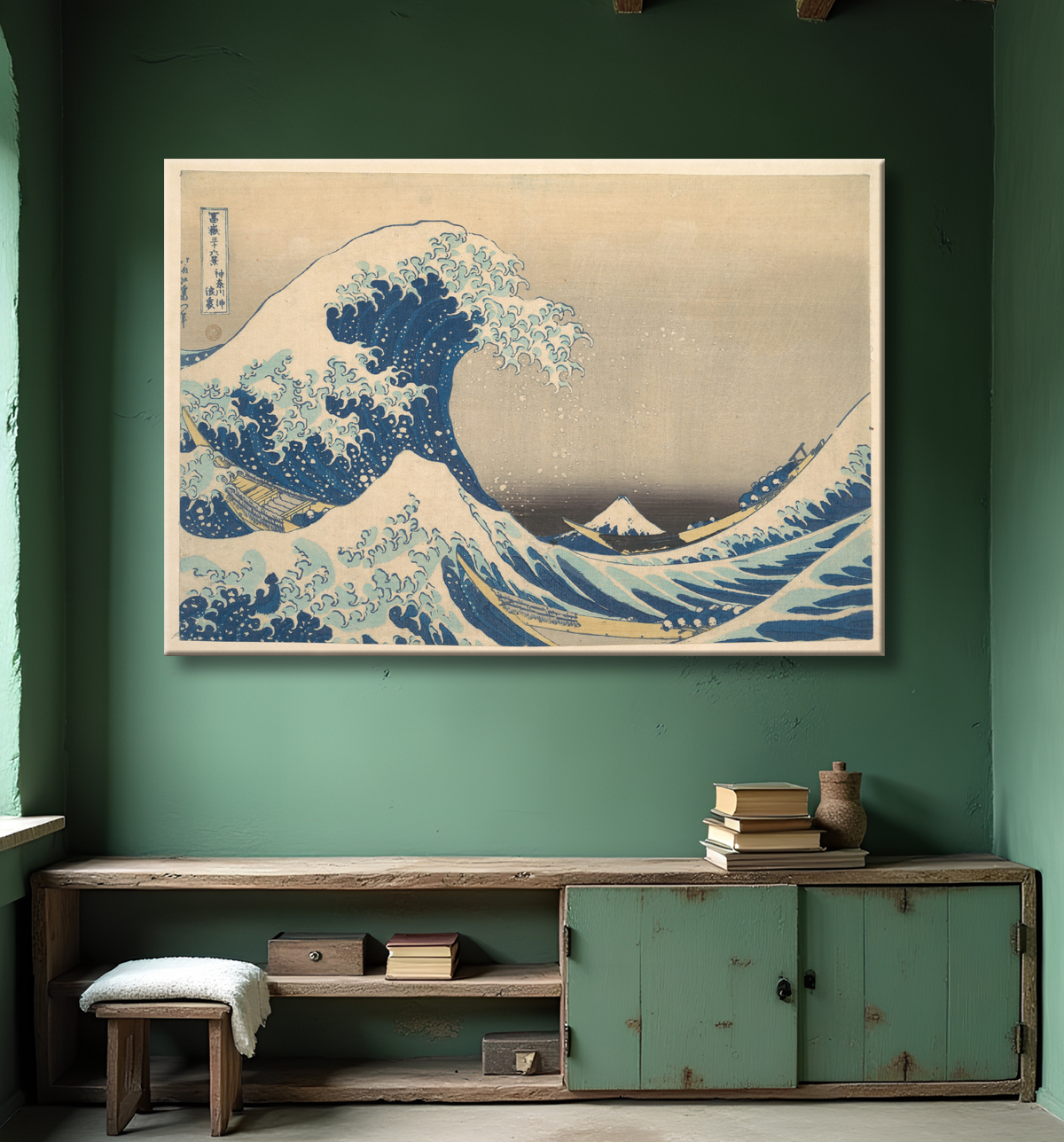 Reproduction de Sous la vague au large de Kanagawa de Katsushika Hokusai. Estampe ukiyo-e des Trente-six vues du Fuji. Fabrication artisanale en France.