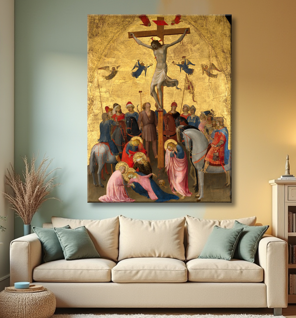 Poster premium fine art fabriqué en France ou toile imprimée haut de gamme. La crucifixion. Fra Angelico est un artiste italien de la première moitié du XVème siècle...