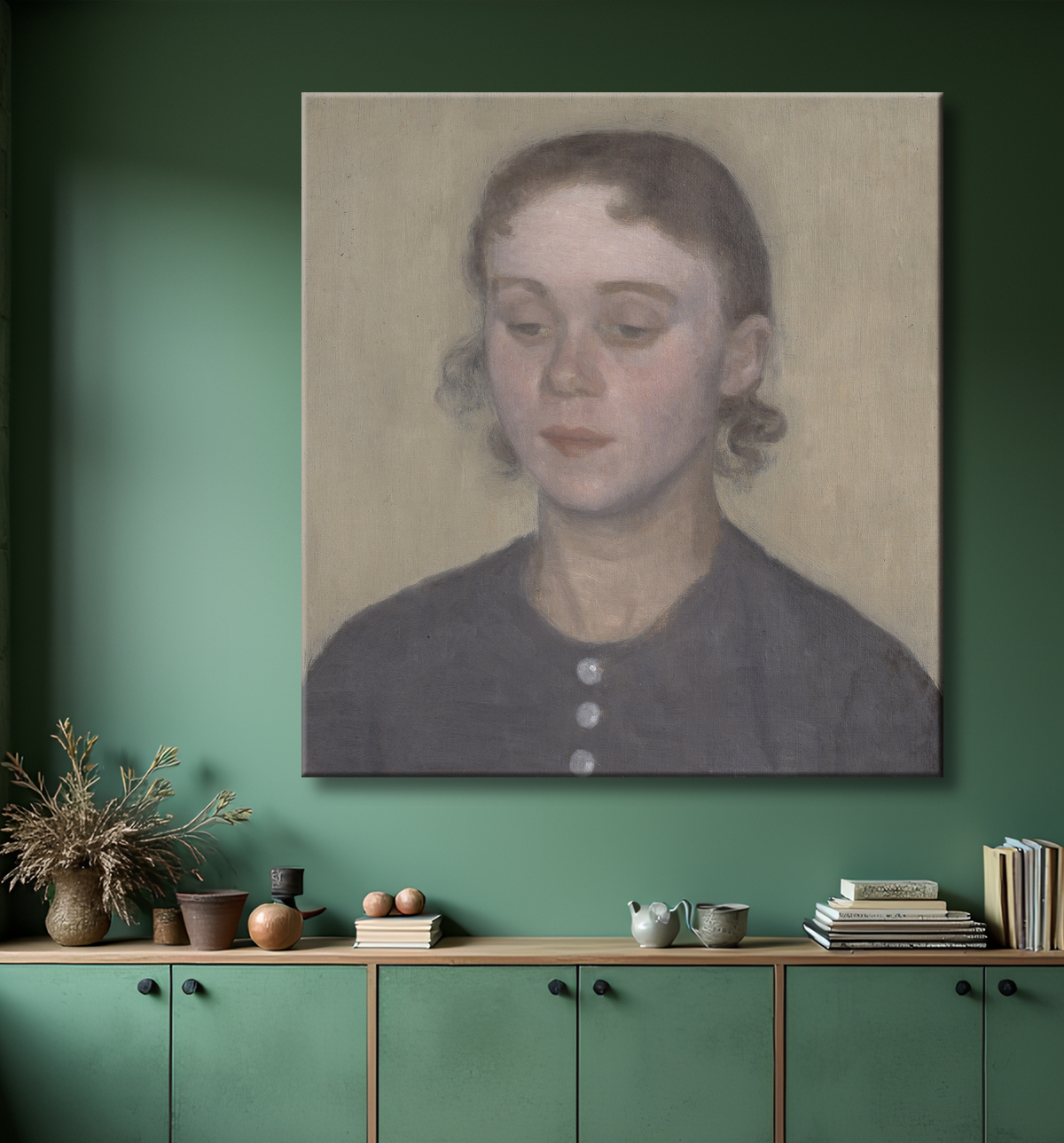 Reproduction La femme de l'artiste, Ida Hammershøi, née Ilsted de Hammershøi, Vilhelm avec decor
