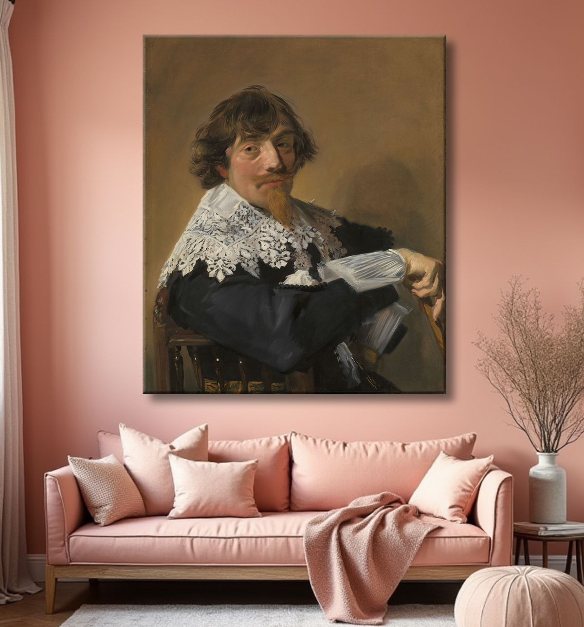Reproduction Portrait d'homme de Frans Hals avec decor