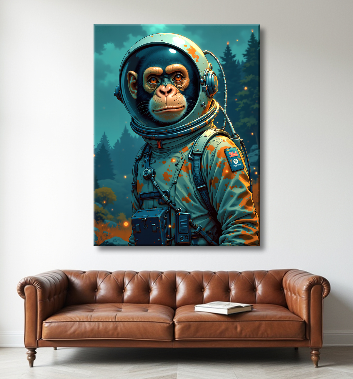 Découvrez notre tableau singe astronaute, une œuvre exclusive inspirée de Sylvain Binet. Plusieurs variantes disponibles pour une déco unique et expressive.