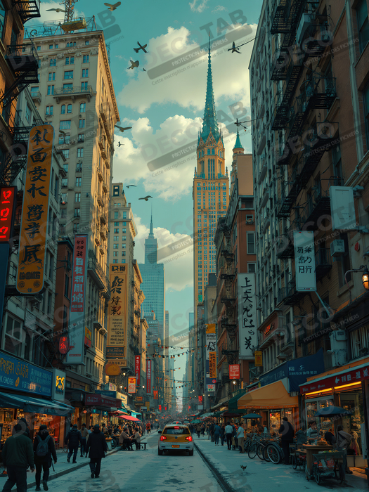 Tableau New York futriste, version SF