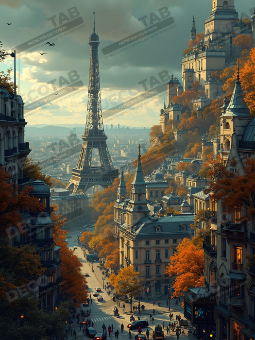 Tableau de Paris SF futuriste