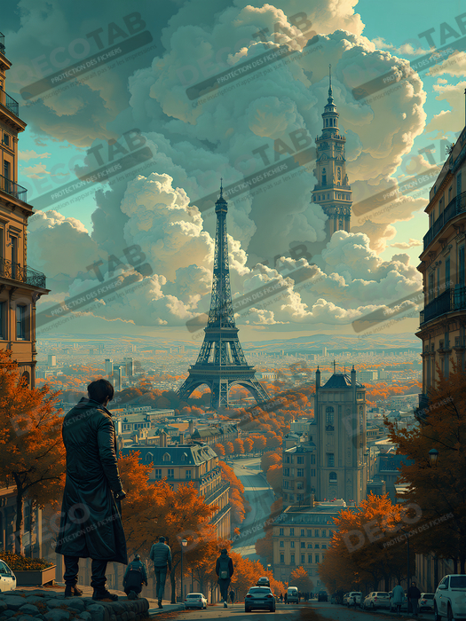 Tableau de Paris SF futuriste