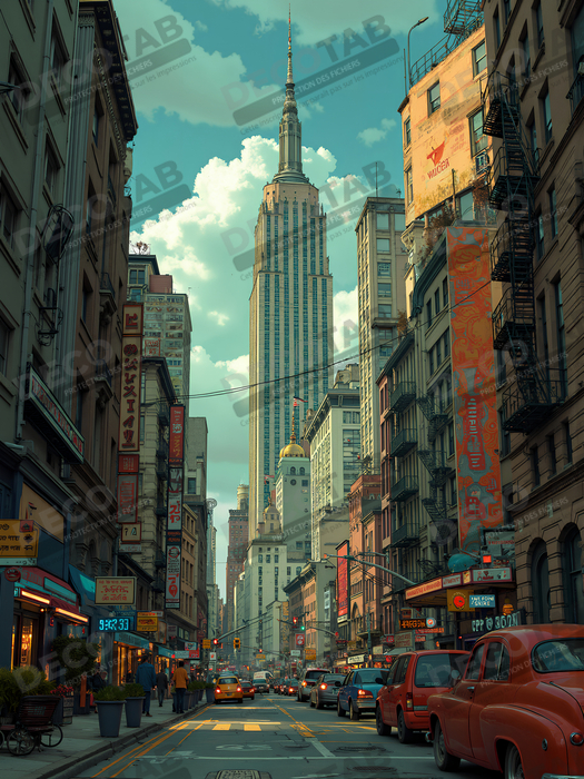 Tableau New York futriste, version SF