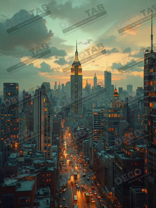 Tableau New York futriste, version SF