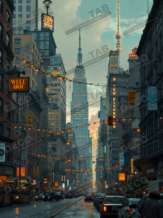 Tableau New York futriste, version SF