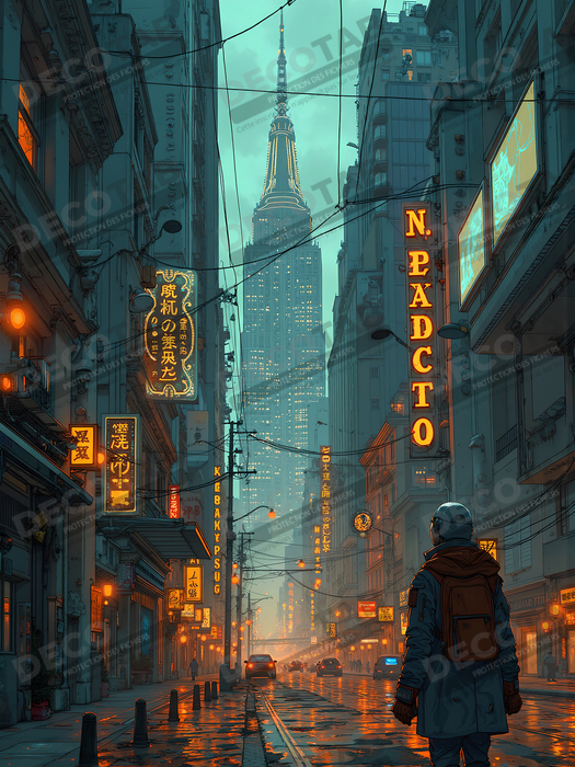 Tableau New York futriste, version SF