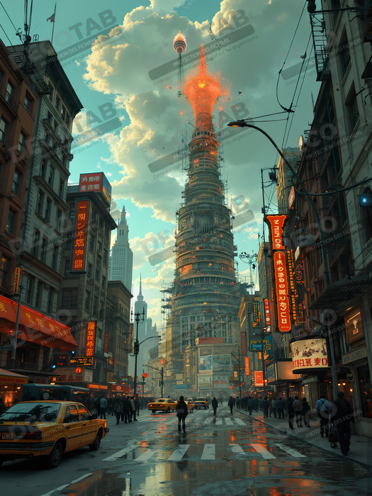 Tableau New York futriste, version SF