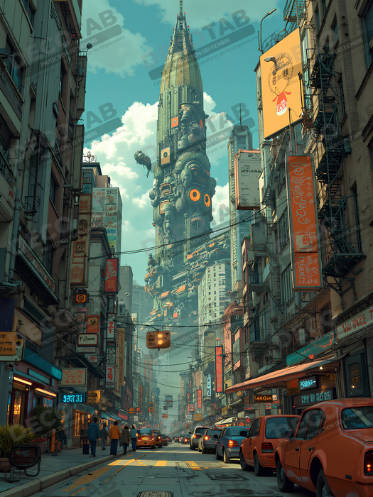 Tableau New York futriste, version SF