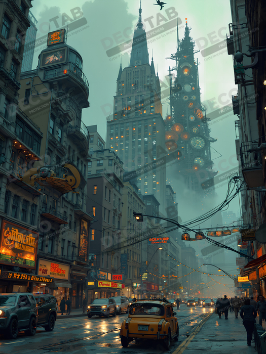 Tableau New York futriste, version SF