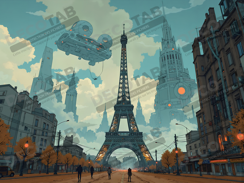 Tableau de Paris SF futuriste